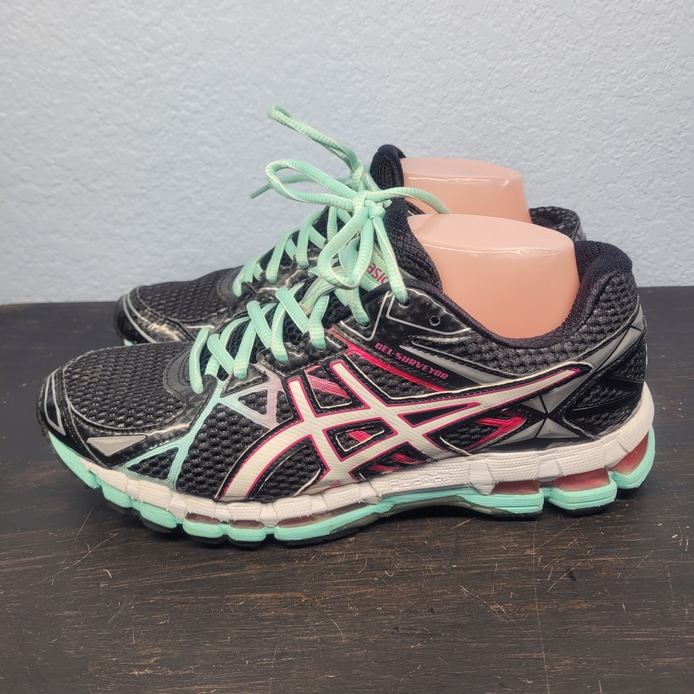ASICS Women's Running Shoes - Black and Mint Pink